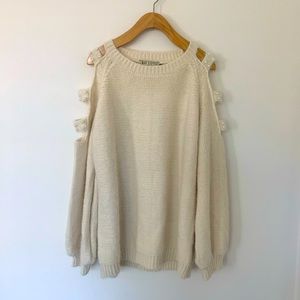 Country Girl Cold Shoulder Oversized Knit Sweater